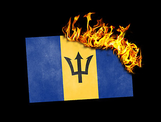 Image showing Flag burning - Barbados