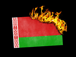 Image showing Flag burning - Belarus