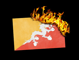 Image showing Flag burning - Bhutan