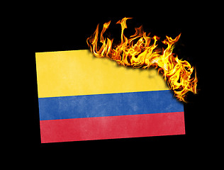 Image showing Flag burning - Colombia