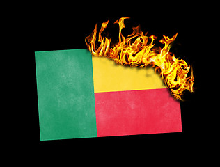 Image showing Flag burning - Benin