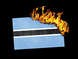 Image showing Flag burning - Botswana