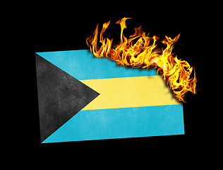 Image showing Flag burning - Bahamas