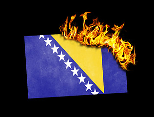 Image showing Flag burning - Bosnia and Herzegovina