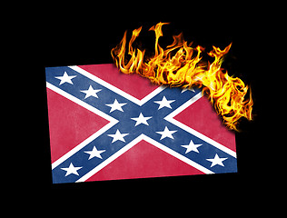 Image showing Flag burning - Confederate flag