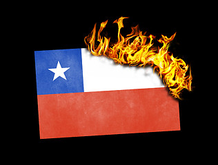 Image showing Flag burning - Chile