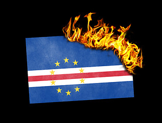 Image showing Flag burning - Cape Verde