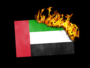 Image showing Flag burning - United Arab Emirates