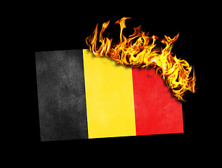 Image showing Flag burning - Belgium