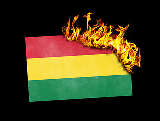 Image showing Flag burning - Bolivia