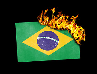 Image showing Flag burning - Brazil