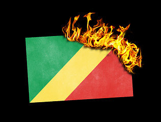 Image showing Flag burning - Congo