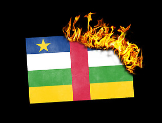 Image showing Flag burning - Central African Republic