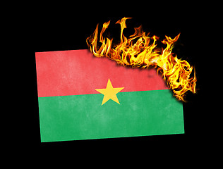 Image showing Flag burning - Burkina Faso