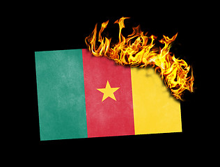 Image showing Flag burning - Cameroon