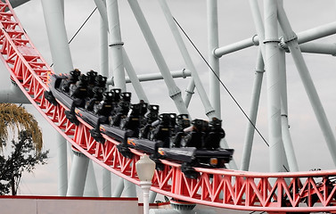 Image showing Speeding Roller coaster ride