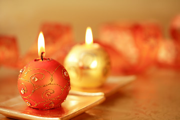 Image showing Beautiful Christmas candles