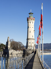 Image showing lighthouse constance and flags