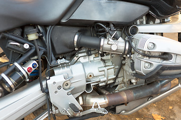 Image showing Motorcycle parts. Closeup photo