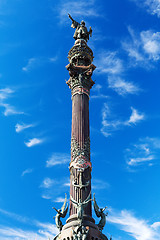 Image showing Columbus Monument in Barcelona against the sky