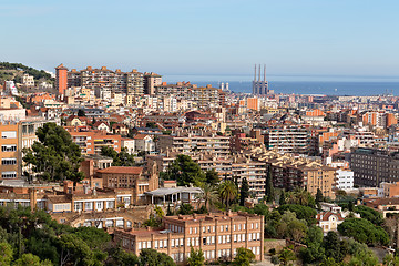 Image showing Beautiful view of Barcelona from the top.