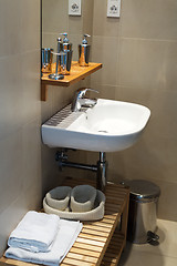 Image showing sink in the bathroom of the hotel