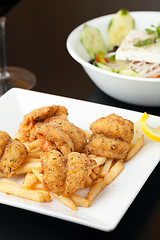 Image showing Fried Shrimp and Fries