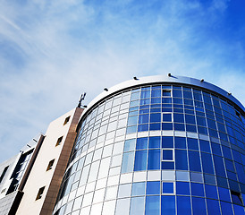 Image showing Modern office building made of glass and steel