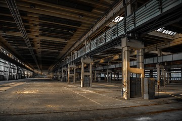 Image showing Large industrial hall of a repair station