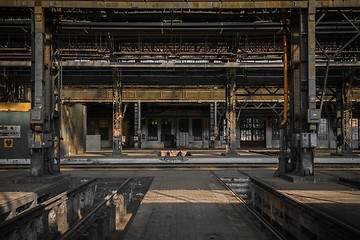 Image showing Large industrial hall of a repair station