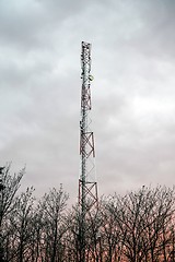 Image showing Large Communication tower against sky