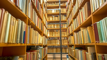 Image showing Library interior with books