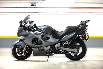 Image showing Motorcycle parking in garage