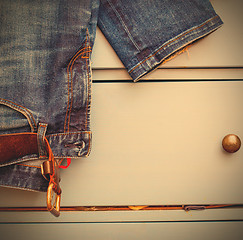 Image showing old blue jeans