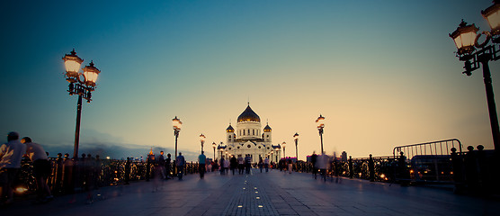 Image showing Panorama Cathedral of Christ the Saviour church at evening, Russ