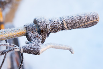 Image showing bicycle wheel with brake lever