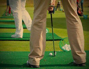 Image showing golfer ready to tee off