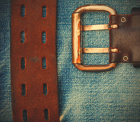 Image showing vintage leather belt