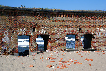 Image showing Wall on the sand