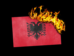 Image showing Flag burning - Albania