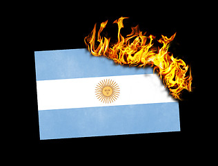 Image showing Flag burning - Argentina