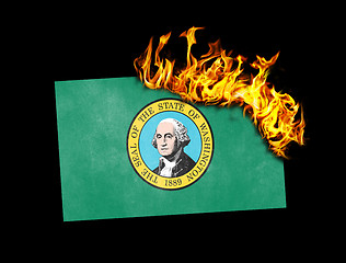 Image showing Flag burning - Washington