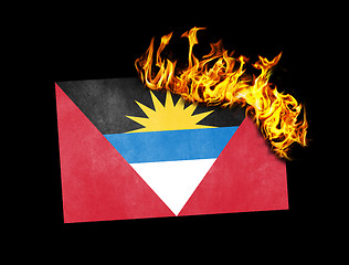 Image showing Flag burning - Antigua and Barbuda