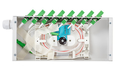 Image showing Fiber optic casette or box with SC connectors isolated