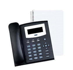 Image showing Blank white paper  with telephone