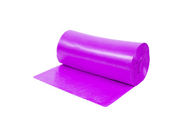Image showing roll of pink garbage bags