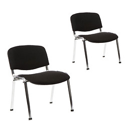 Image showing black office chairs isolated on white