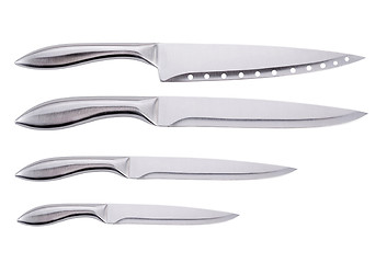 Image showing Set of knifes isolated on white
