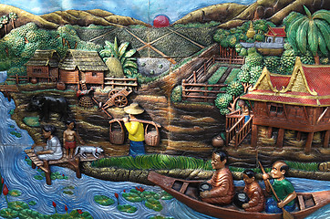 Image showing bas-relief of Thai culture