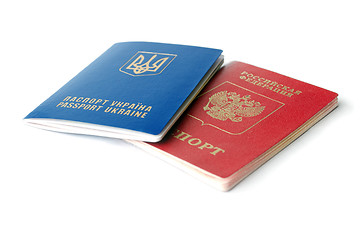 Image showing Ukrainian and Russian ID passports 